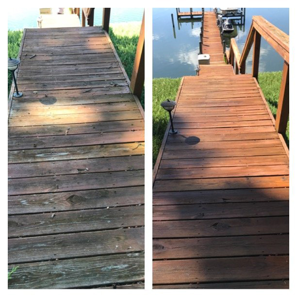 Dock Before and After Cleaning St Marys