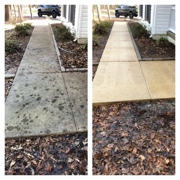 Sidewalk Before and After Washing St Marys